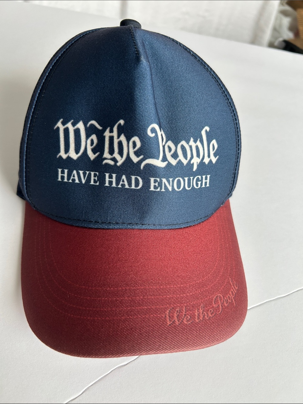 Blue and Red 'We the People' Baseball Cap - Men Accessories